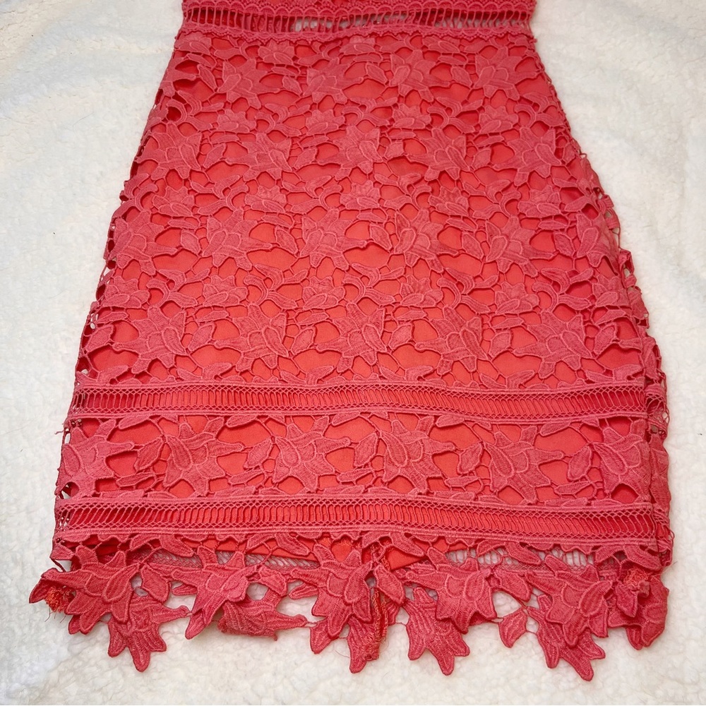 NWT‎ ASTR the Label Coral Lace Bodycon Dress Size XS Fairy Romantic Vacation - Picture 11 of 14